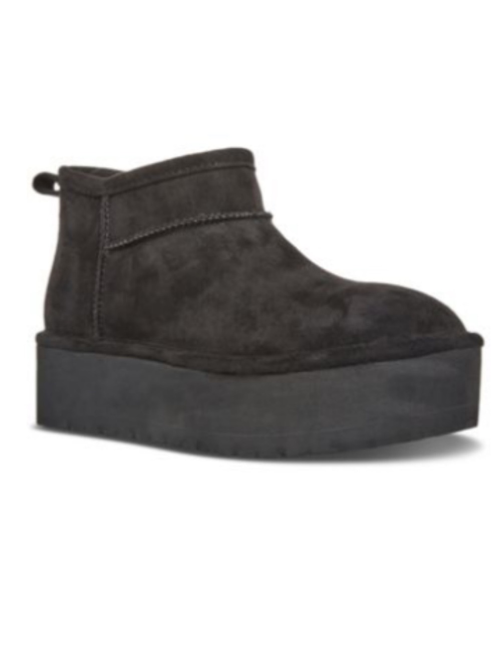 NWB madden girl women’s embrace cozy mini platform 2” bootie Y2K black size 9